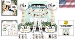 Just Married Banner, Magnets, Garland – 33 Pc
