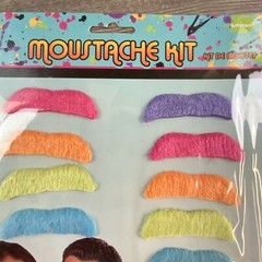 Awesome 80’s Party Pack Assorted Color Mustaches Accessory Fabric 2″
