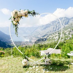 Metal Arch Backdrop Stand White Heart-shaped Wedding Decoration Rack In/Outdoor