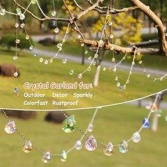 Christmas Garland, 9.8Ft Crystal Glass Beads Strands, 100pcs 10mm Multi Color