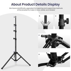 Portable Reverse-Folding Backdrop Stand Kit, 10ft x 6.5ft (W x H) Adjustable