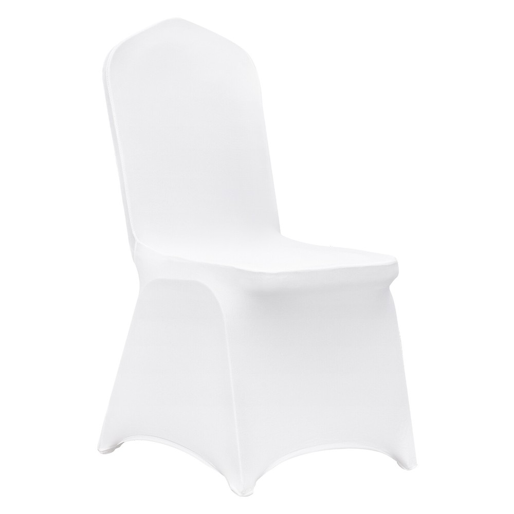 100PCS Spandex Stretch Chair Covers White Wedding Party Banquet Decoration