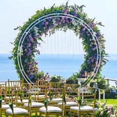 Round Backdrop Stand Metal Double Hoop Wedding Party Balloon Flower Arch Frame