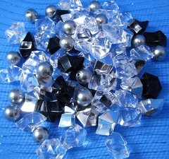 Decorative Bowl Fillers Table Scatters Acrylic Clear Black Silver 6 Packages