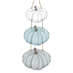 Fall Door Decor White Blue Pumpkin Wall Decor Wooden Front Door Hanger Sign f…