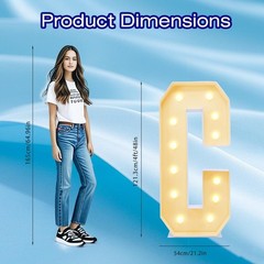 4FT Marquee Plastic Letters C – Light up Letters C Are Made from Corrugated P…