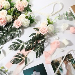 Hoteam 16 Pcs Wedding Aisle Decorations for Wedding Ceremony Pew Artificial F…
