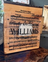 22”X 18”X 1.5”Anniversary, Wedding, Gift, Engraved, Music Sheet, Resin Top Coat!