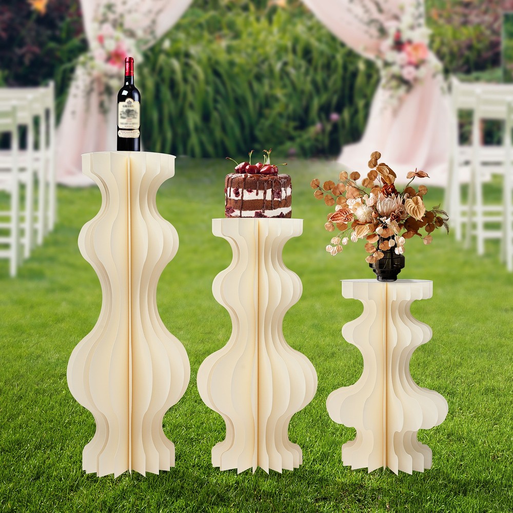 3 Pieces Cardboard Flowers Stands Centerpieces Tabletop Flower Road Leads