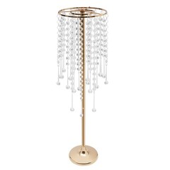10 Pieces 75cm Gold Flower Stands with Crystal Beads for Elegant Decor