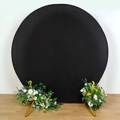 BLACK 7.5 ft Fitted Spandex Round BACKDROP STAND COVER Party Wedding Decorations