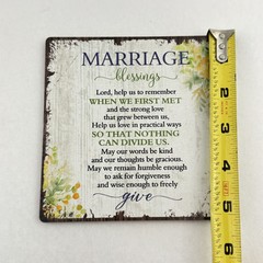 Marriage Blessings Wooden Plaque with Easel Wedding Anniversary Gift Home Décor