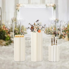 3PCS Cylinder Pedestal Stands Sturdy Multi-Use Display Columns for Wedding,