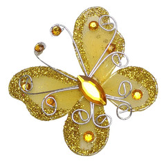 Organza Butterflies 26 Pack Wire Mesh Glitter Craft Wedding Decoration 7 Colors