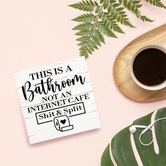 Funny Restroom Signs Plaque, Toilet Decoration for Home Office, Guest Bathroo…