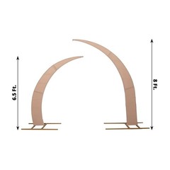 2 NUDE Fitted Spandex Half Crescent Moon Arch BACKDROP STAND Events Wedding