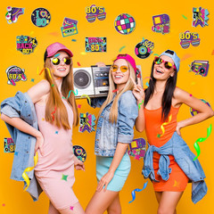 Seajan 60 Pcs Back to The 80s Party Decoration Retro 1980s Hip Hop Cutouts Ra…