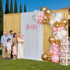 30x10FT Gold Sequin Backdrop Curtain Panels for Parties,Rich Gold Non-Sheddin…