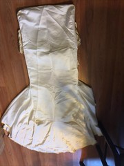 4Full CHAIR COVER Wedding Banquet Party Reception White With Light Gold Sash/Bow