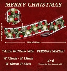 Christmas Table Runner,13”X72” Seasonal Christmas Decorations Table Runner,