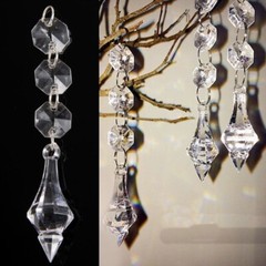 10x Acrylic Crystal Beads Pendant Prism Garland Hanging Chandelier Light Decor