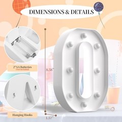 LED Marquee Light Up Numbers Sign – Lighted Birthday Number 25 Warm White