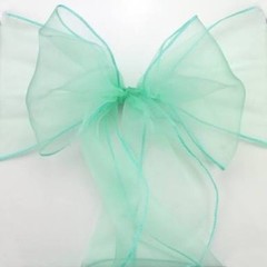 50x Mint Organza Chair Sashes Bow Cover Wedding Banquet Party Ceremony Decor