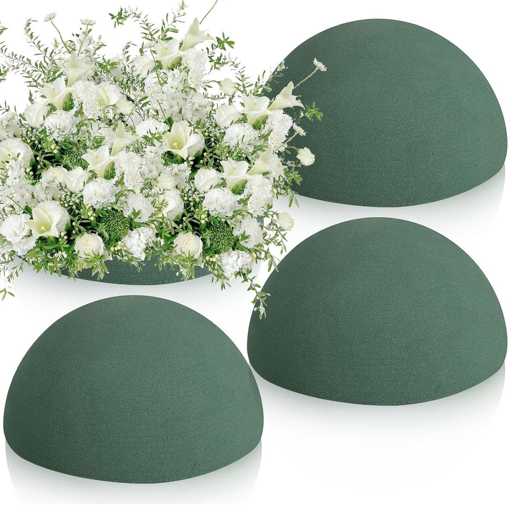 STE 4 PCS Round Floral Fo Blos Half Balls, Wet & Dry Green Flower
