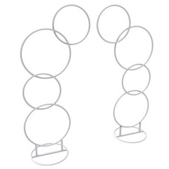 2X White Hoop Pillar Flower Stand Metal Wedding Arch Party Stage Photo Backdrops