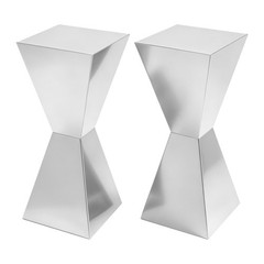 2pcs Silver Flower Stands,25*60cmTable Centerpiece Decor Stand For Party,Wedding
