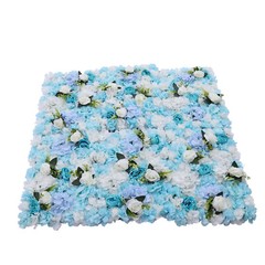24*16in 6Pcs Light Blue Artificial Flowers Silk Fabric Wall Decoration Panels