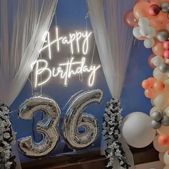 Large Happy Birthday Neon Signs LED Birthday Light Sign for Backdrop Birthday…