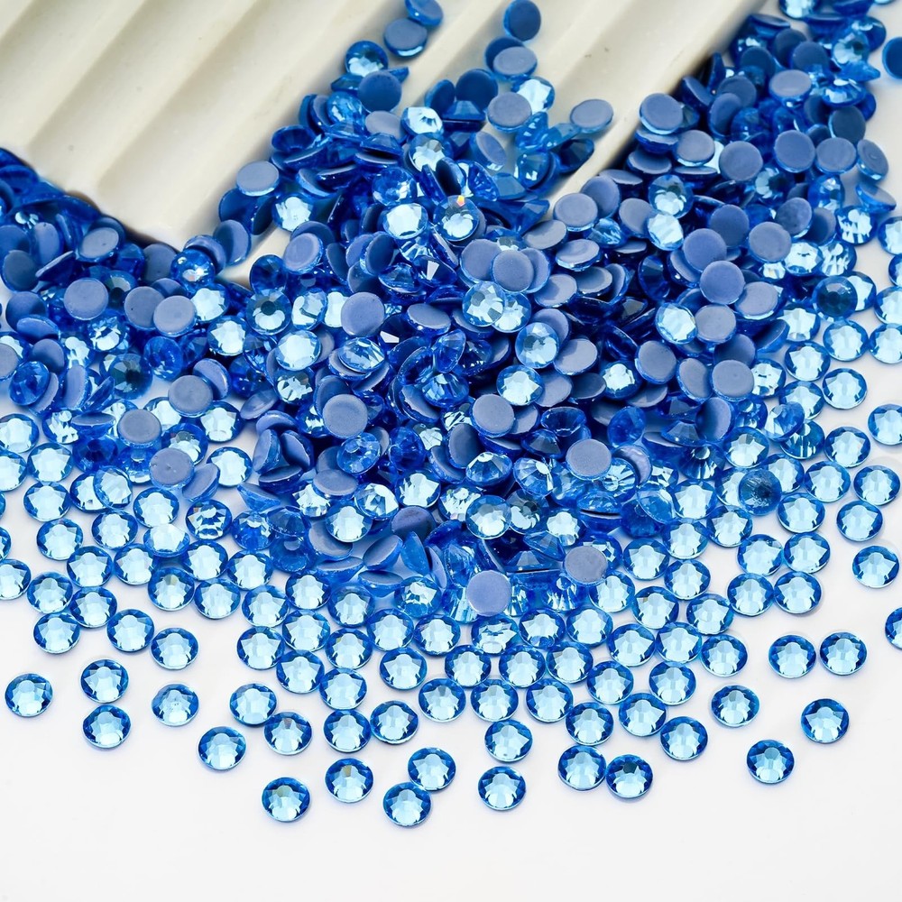 Hotfix Rhinestones Bulk, 14400PCS Light Blue Hot Fix Rhinestones for Clothes …