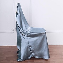 6 Dusty Blue SATIN UNIVERSAL CHAIR COVER Wedding Banquet Reception Decorations