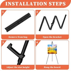 Easel Stand for Sign, 63″ Portable Easels Stand for Display, Lightweight Adju…