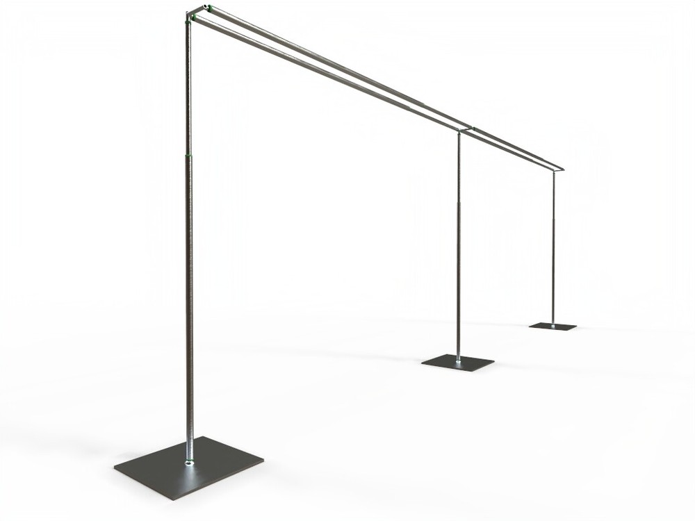 DOUBLE CROSSBAR ADJUSTABLE QUICK BACKDROP KIT 10 FT x 10 – 20 FT WITHOUT DRAPE