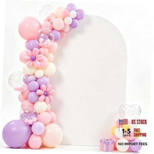 Arch Backdrop Cover Spandex Fitted Arch Party Cover for Photo, Round 6 FT White