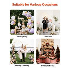 Uimoso Wedding Arch Backdrop Stand Metal Set 7.2 ft 6 ft Pack of 2 Party Decor
