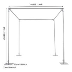 4-Post Background Stand Wedding&Party Decor Backdrop Stand Kit Floor-Mount