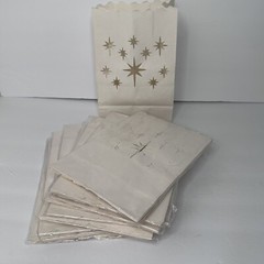 65 pcs White Luminary Bags Candle Bag with Stars Design Durable Wedding Party