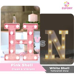 Pink LED Light Up Marquee Numbers, Glitter Lighted Numbers Sign Battery Opera…