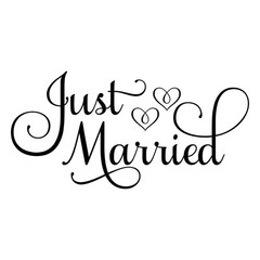 Just Married Car Decal, Wedding Day Decor, 24″ W x 12″ H, White