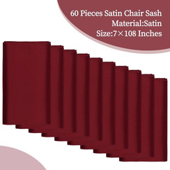 7 In. X 108 In. Satin Chair Sashes Bows Universal Chair Cover for Wedding Event