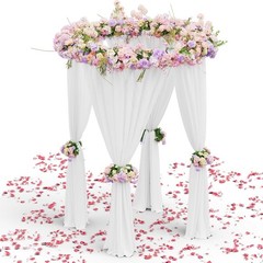 7.5FT Round Balloon Arch Stand Wedding Backdrop Party Decor Climbing Plant Arbor