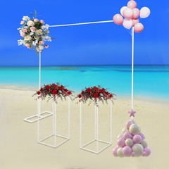 Wedding Stand Set with Balloon Stand (6.56×6.56ft) and Flower Stands