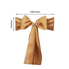 10 Gold Polyester CHAIR SASHES Ties Bows Wedding Party Ceremony Decorations SALE