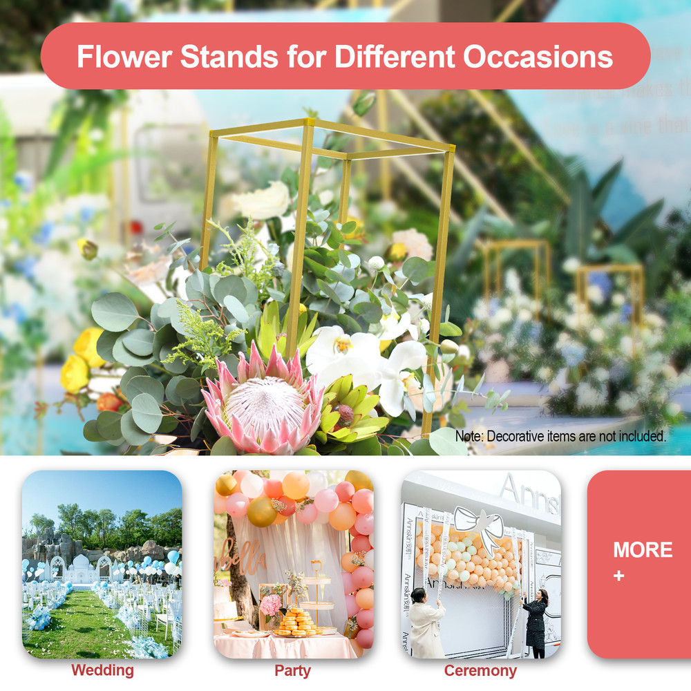 10Packs 23.6” Tall Gold Metal Flower Stand for Wedding Table Centerpieces Decor