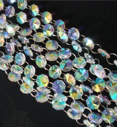 33FT 10m AB Color K9 Crystal Beads Garland Chandelier Hanging Wedding Curtain