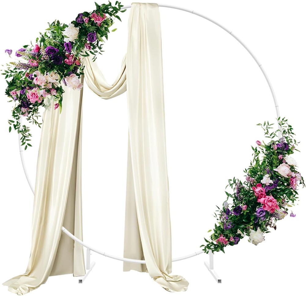 8.2FT Round Backdrop Stand Circle Balloon Arch Frame Stand Wedding Party Decor