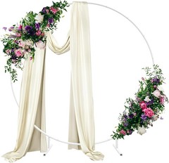 8.2FT Round Backdrop Stand Circle Balloon Arch Frame Stand Wedding Party Decor